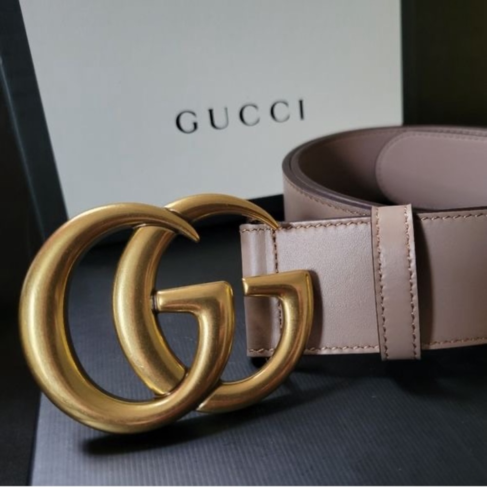 Gucci Gold and Brown Women's Belt